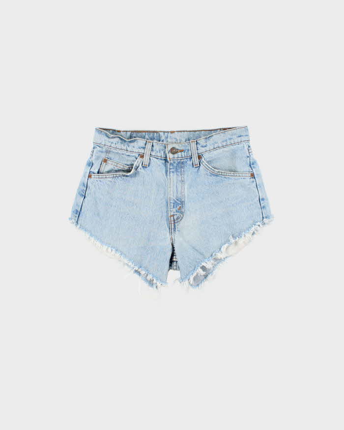 Vintage 1997 Levi's 550 Orange Tab Batwing Made In USA Mini Denim Shorts - W30