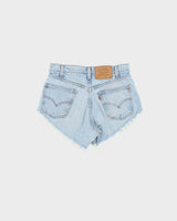 Vintage 1997 Levi's 550 Orange Tab Batwing Made In USA Mini Denim Shorts - W30