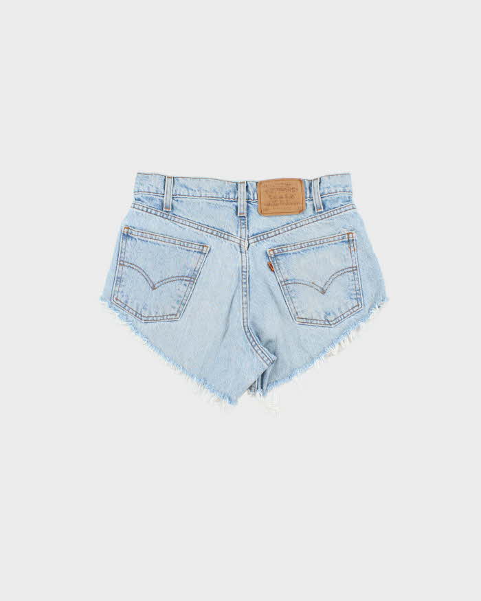 Vintage 1997 Levi's 550 Orange Tab Batwing Made In USA Mini Denim Shorts - W30