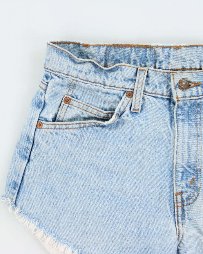 Vintage 1997 Levi's 550 Orange Tab Batwing Made In USA Mini Denim Shorts - W30