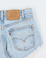 Vintage 1997 Levi's 550 Orange Tab Batwing Made In USA Mini Denim Shorts - W30