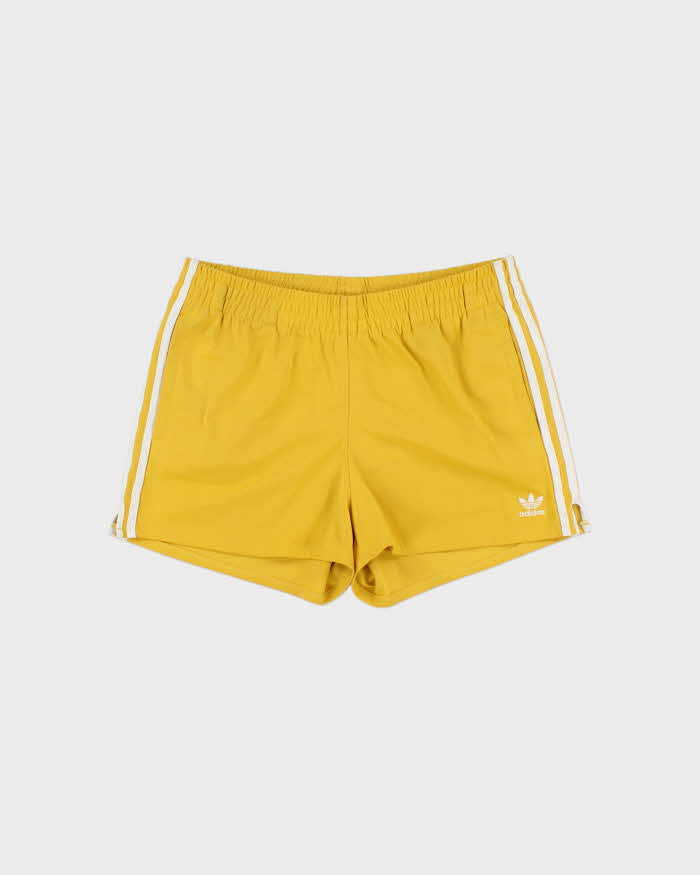 Vintage Adidas Originals Women's Mustard 3-Stripe Firebird Shorts - M