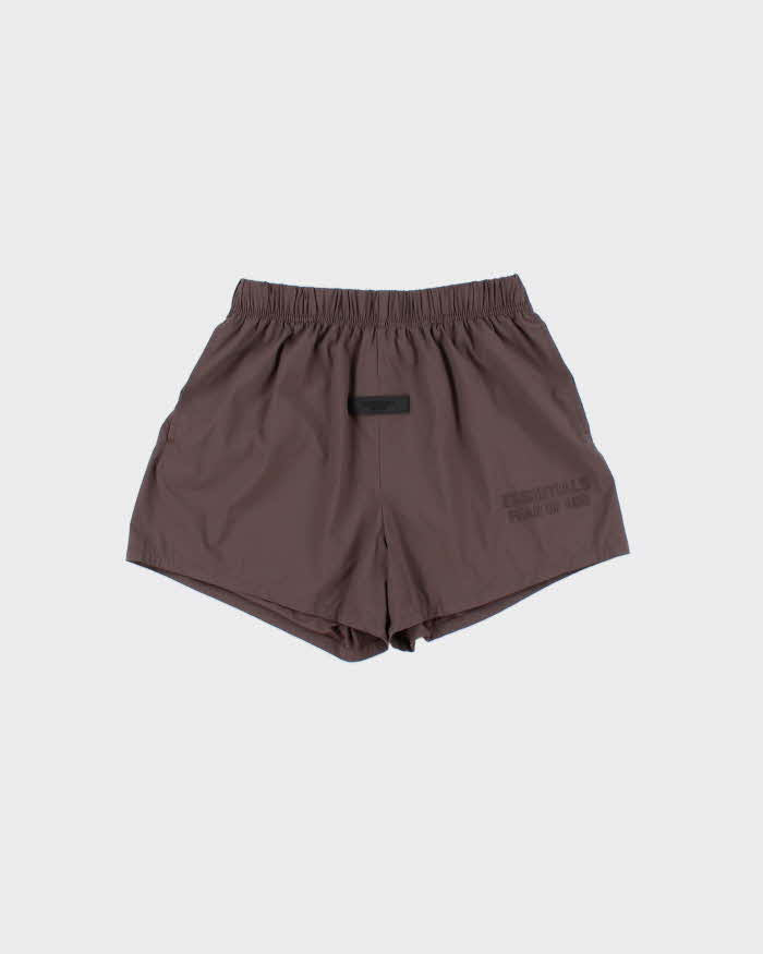 SS2023 ESSENTIALS Fear Of God Women's Plum Soft Shell Active Shorts - XS