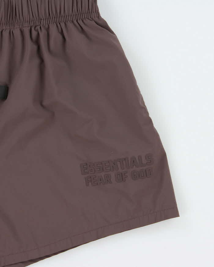 SS2023 ESSENTIALS Fear Of God Women's Plum Soft Shell Active Shorts - XS
