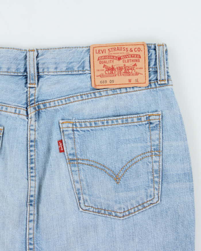 Vintage 2003 Levi's 669 High Middle Split Denim Skirt - S