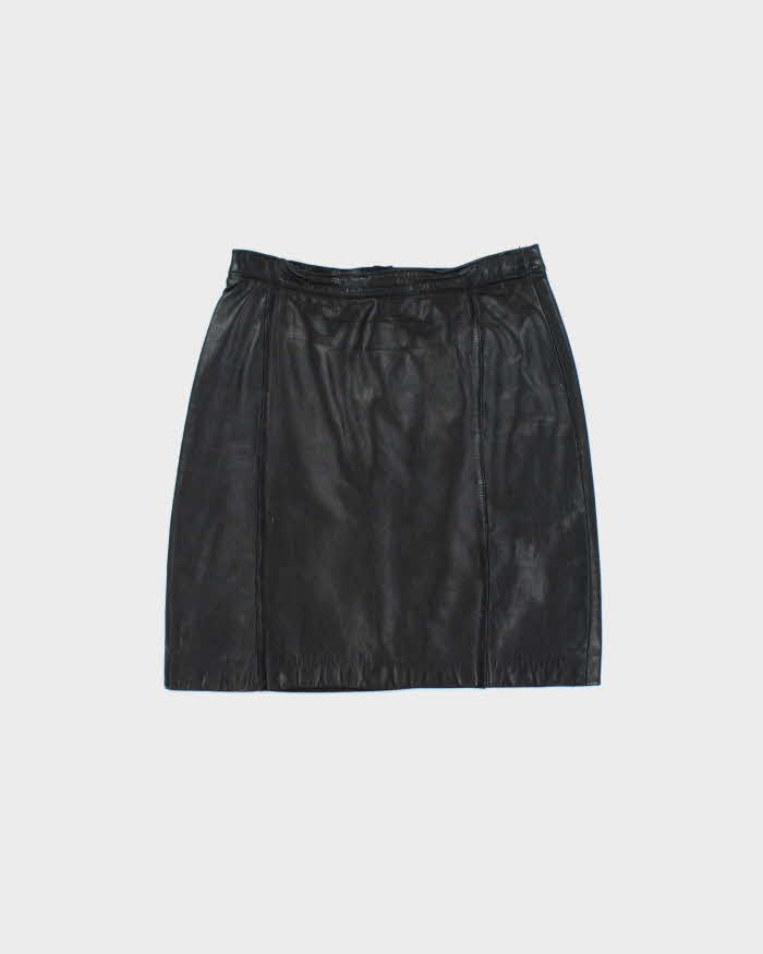 Vintage 1990s London Fog Leather Mini Skirt - XS