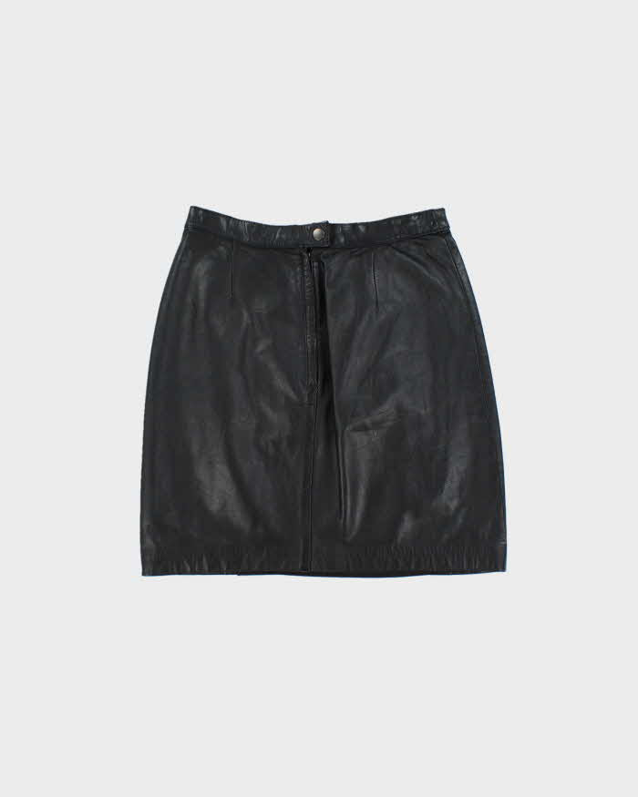 Vintage 1990s London Fog Leather Mini Skirt - XS