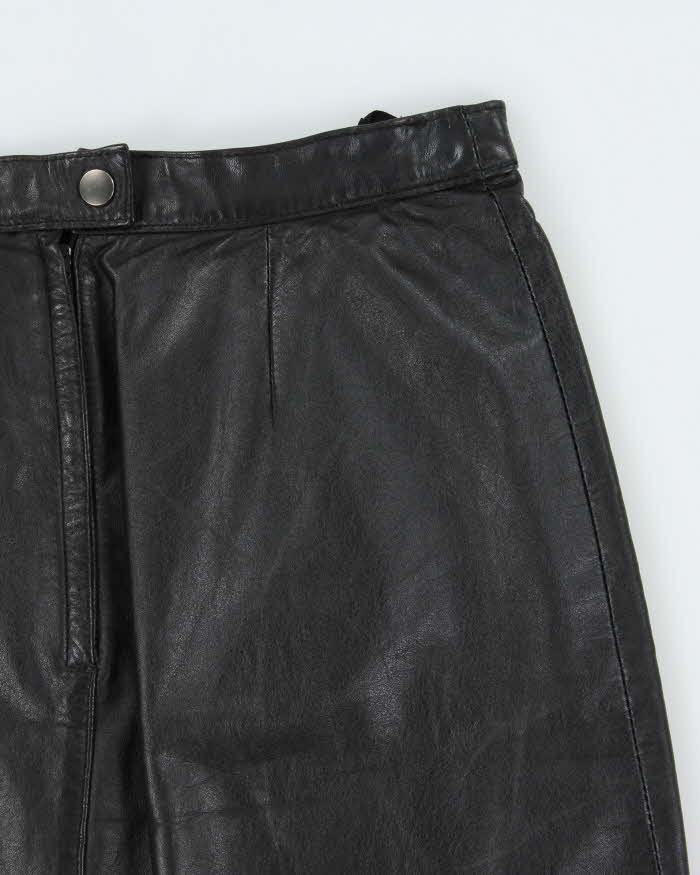 Vintage 1990s London Fog Leather Mini Skirt - XS