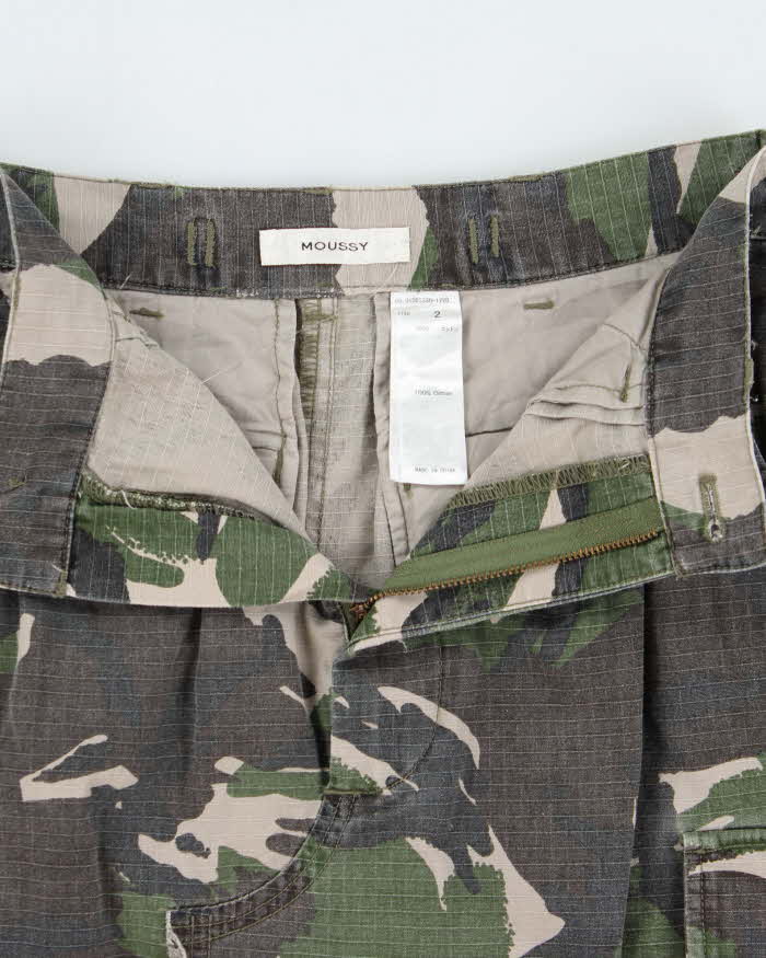 Moussy Camouflage Raw Hem Skirt - XS