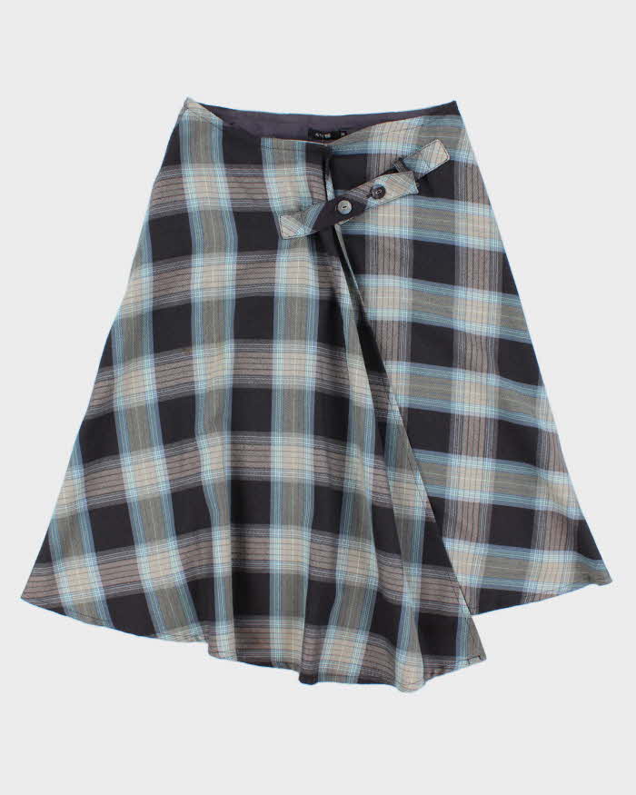 Vintage Autre Ton Checked Wrap Skirt - S