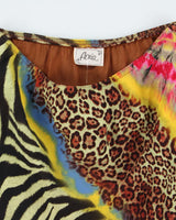 Vintage 1990s Abria Animal Print Abstract Parttern Skirt - S