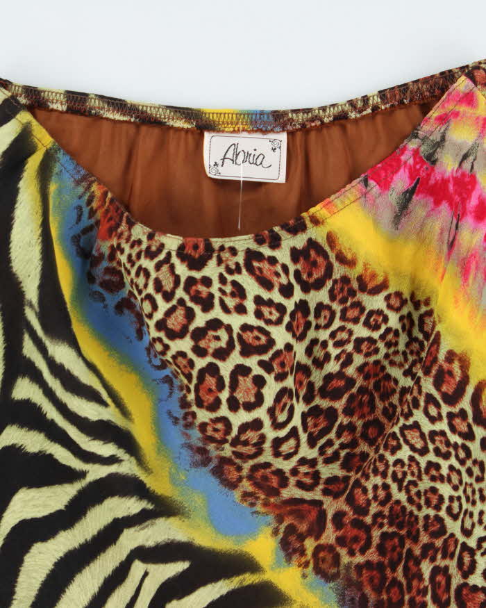 Vintage 1990s Abria Animal Print Abstract Parttern Skirt - S