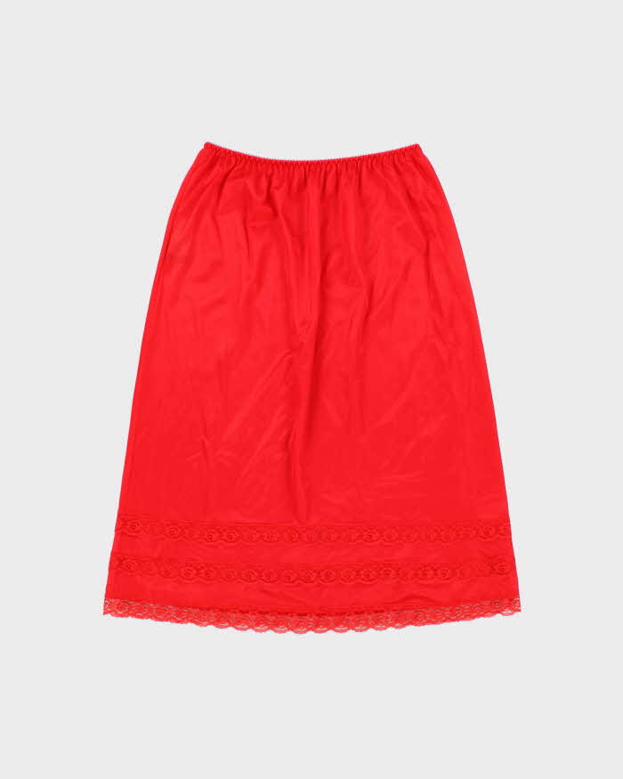 Vintage 1990s Intimate Details Lace Trim Semi Sheer Slip Skirt - S
