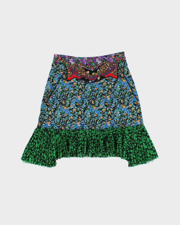 Coach 1941 S/S 2016 Floral Silk Patchwork Applique Skirt - XXS