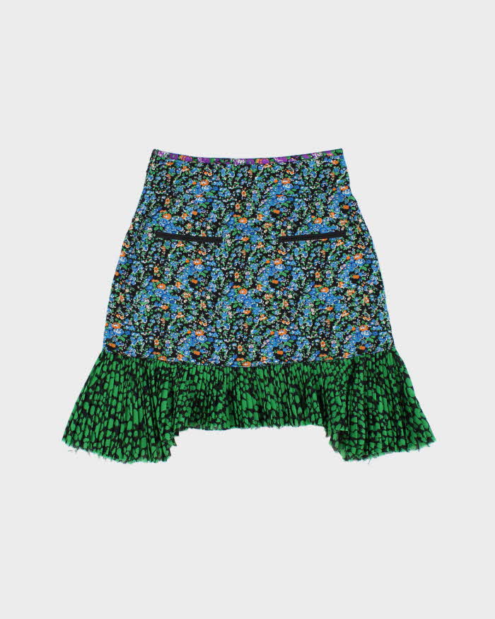 Coach 1941 S/S 2016 Floral Silk Patchwork Applique Skirt - XXS