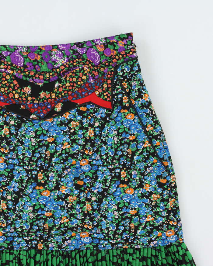 Coach 1941 S/S 2016 Floral Silk Patchwork Applique Skirt - XXS
