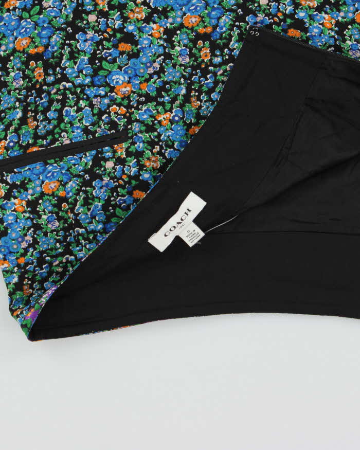 Coach 1941 S/S 2016 Floral Silk Patchwork Applique Skirt - XXS