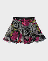 Vintage Y2k 2000s Betsy Johnson Floral Silk Pin Hem Skirt - S