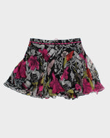 Vintage Y2k 2000s Betsy Johnson Floral Silk Pin Hem Skirt - S