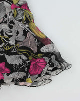 Vintage Y2k 2000s Betsy Johnson Floral Silk Pin Hem Skirt - S