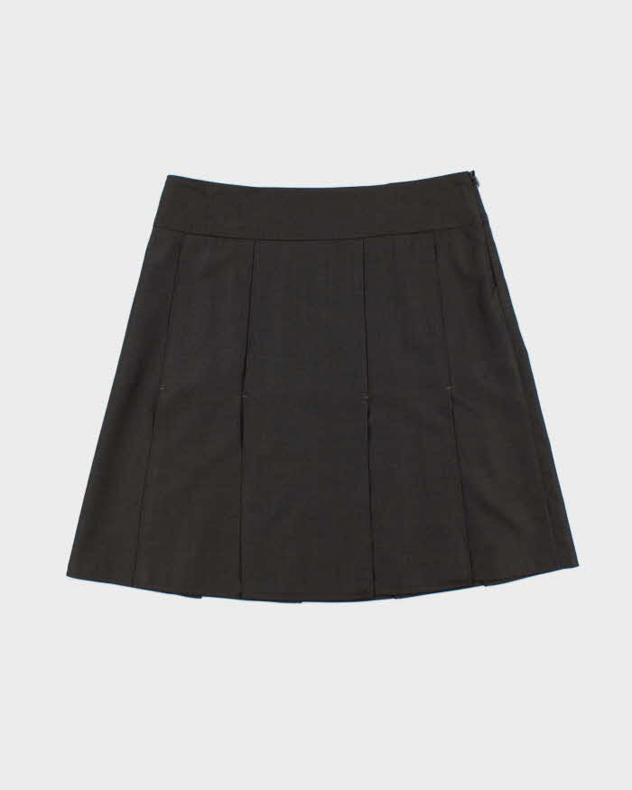 Vintage Hugo Boss Wool Split Pleat Skirt - S