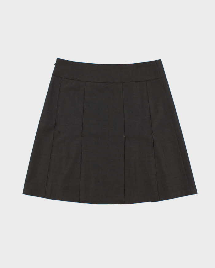 Vintage Hugo Boss Wool Split Pleat Skirt - S