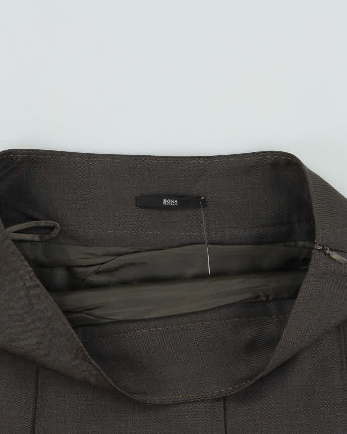 Vintage Hugo Boss Wool Split Pleat Skirt - S