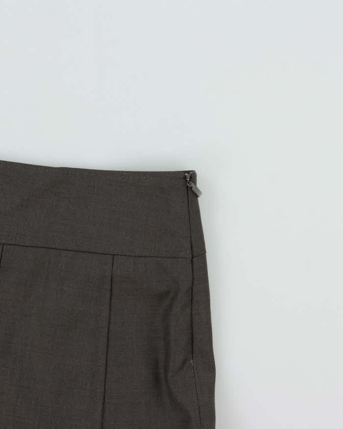 Vintage Hugo Boss Wool Split Pleat Skirt - S