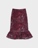 Vintage 1990s Vanilla Ville Paisley Pattern Tiered Hem SKirt - XS