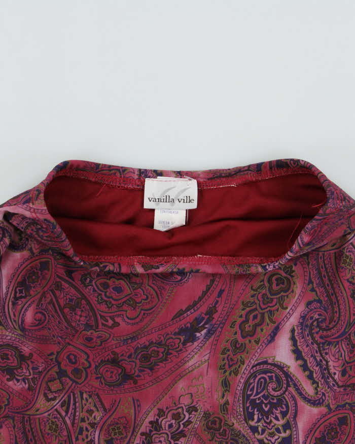 Vintage 1990s Vanilla Ville Paisley Pattern Tiered Hem SKirt - XS