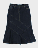 Vintage Y2k 2000s Simon Chang Patchwork Flared denim Skirt - M