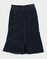 Vintage Y2k 2000s Simon Chang Patchwork Flared denim Skirt - M