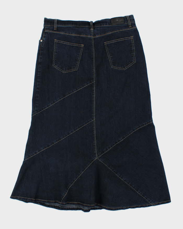Vintage Y2k 2000s Simon Chang Patchwork Flared denim Skirt - M