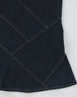 Vintage Y2k 2000s Simon Chang Patchwork Flared denim Skirt - M