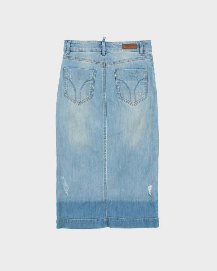 Vintage Y2k 2000s Miss Sixty Distressed Denim Skirt - XXS