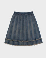 Vintage Y2k 2000s Love field Frayed Denim Skirt - XS