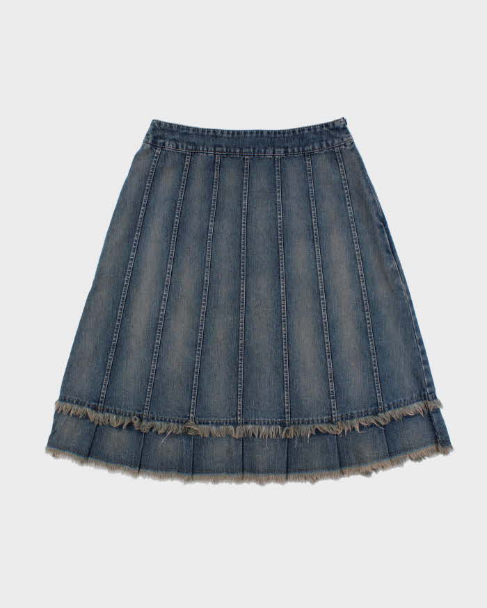 Vintage Y2k 2000s Love field Frayed Denim Skirt - XS