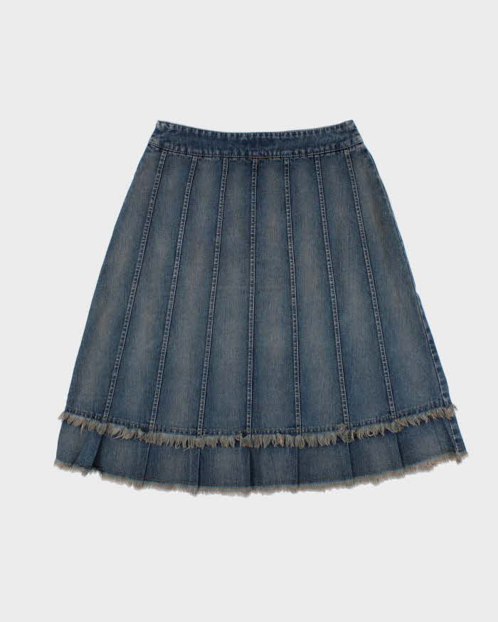 Vintage Y2k 2000s Love field Frayed Denim Skirt - XS