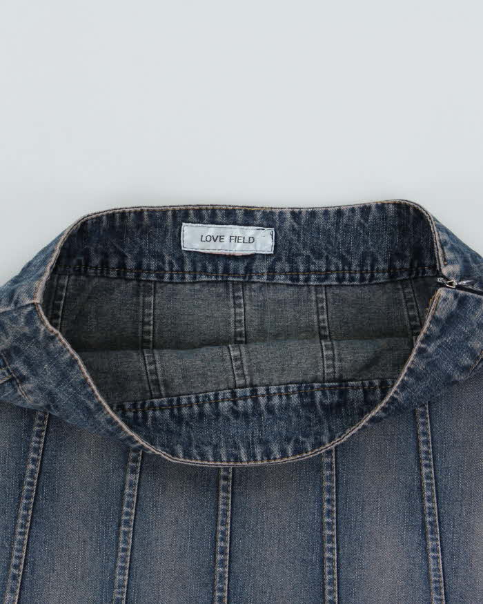 Vintage Y2k 2000s Love field Frayed Denim Skirt - XS