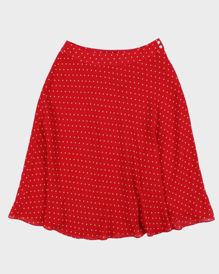 Vintage 2000s Jones New York Silk Polka Dot Skirt - S
