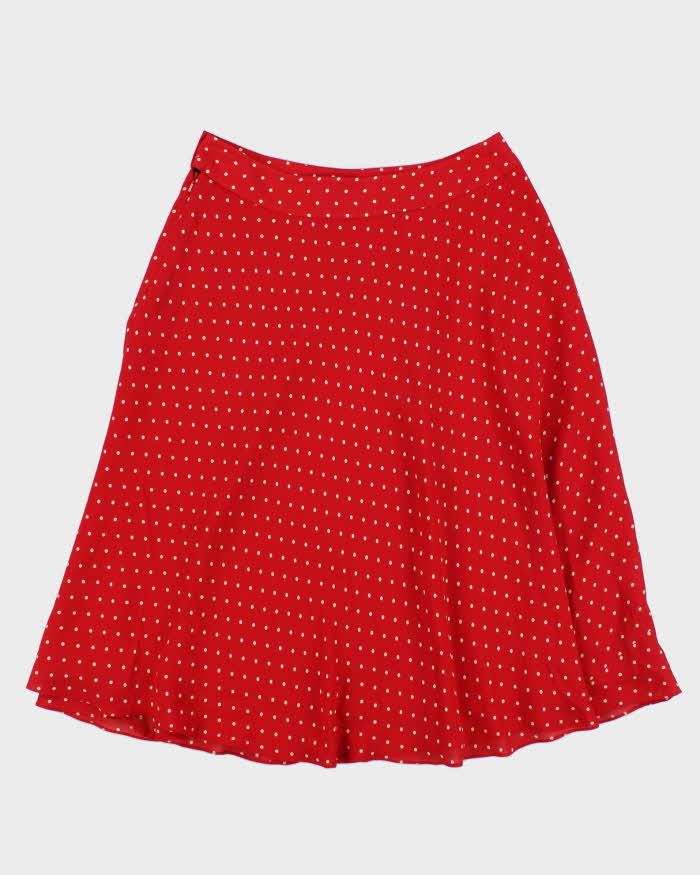 Vintage 2000s Jones New York Silk Polka Dot Skirt - S