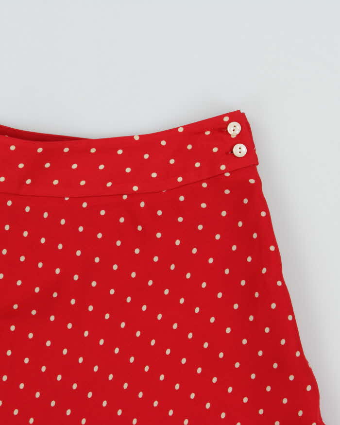 Vintage 2000s Jones New York Silk Polka Dot Skirt - S