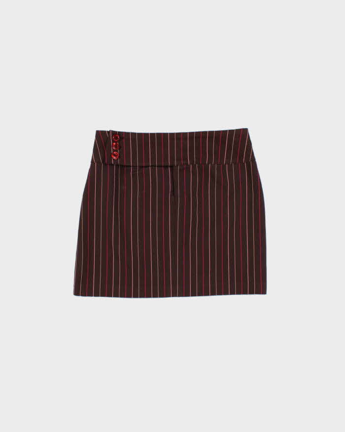 Vintage Y2k 2000s Le Chateau Pin Strip Mini Skirt - XS