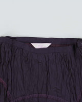 Vintage 2000s Arte Crinkle Satin Lace trim Skirt - XS