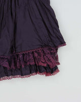 Vintage 2000s Arte Crinkle Satin Lace trim Skirt - XS