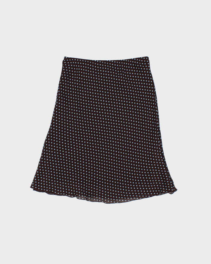 Vintage Y2k 2000s No Appt Necessary Polka Dot Bias Cut Skirt - XS