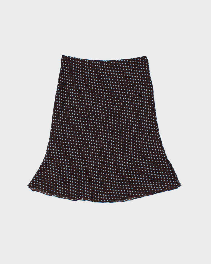 Vintage Y2k 2000s No Appt Necessary Polka Dot Bias Cut Skirt - XS