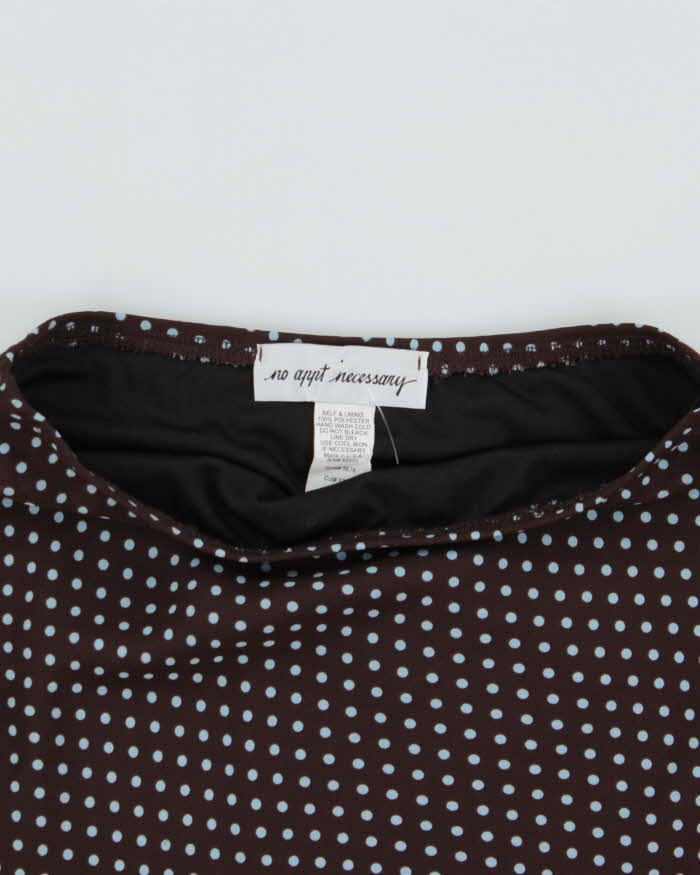 Vintage Y2k 2000s No Appt Necessary Polka Dot Bias Cut Skirt - XS
