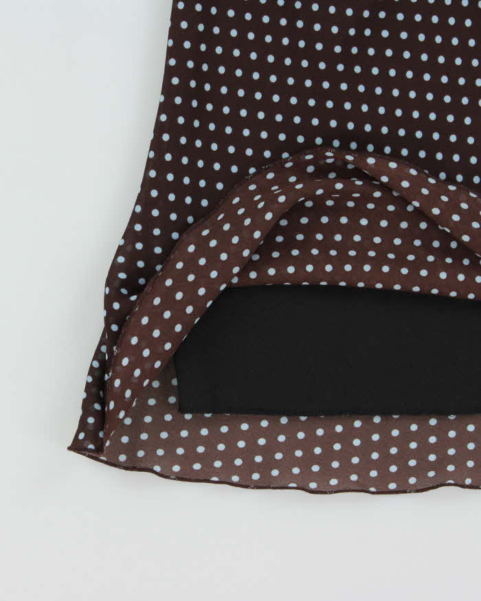 Vintage Y2k 2000s No Appt Necessary Polka Dot Bias Cut Skirt - XS