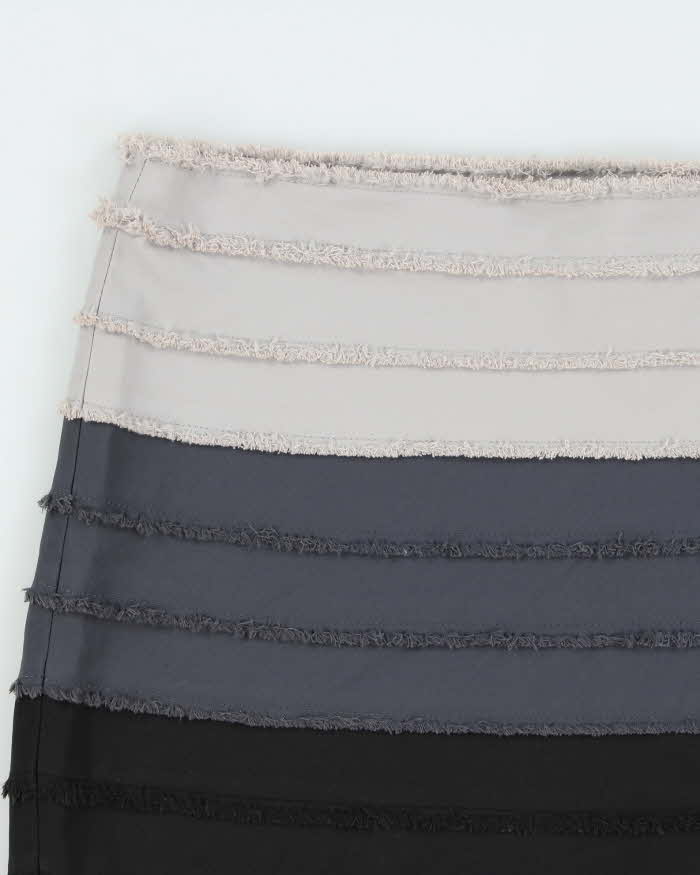 Vintage Y2k 2000s Bebe Ombre Tiered Raw Edge Mini Skirt - S